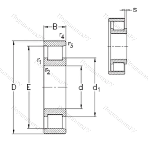 Подшипник роликовый радиальный N 316-E-M 6