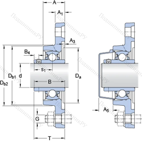 Фланцевые подшипниковые узлы типа Y (корпус типа Y-TECH, овальный фланец, крепление стопорными винтами) FYTB 1. TDW
