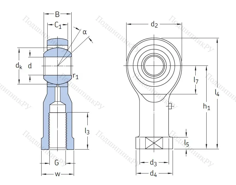 Наконечник штока с внутренней резьбой SIKAC 10 M
