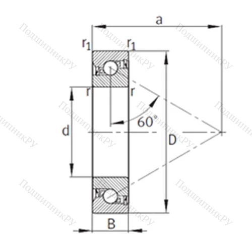 Подшипник шариковый упорно-радиальный 7602012-2RS-TVP от производителя  FAG