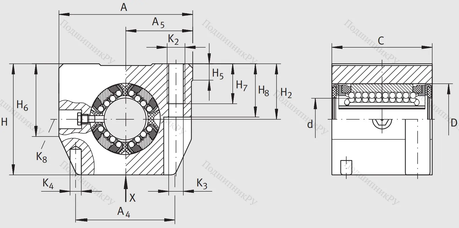 Подшипниковый узел  KGSNG 40-PP-AS