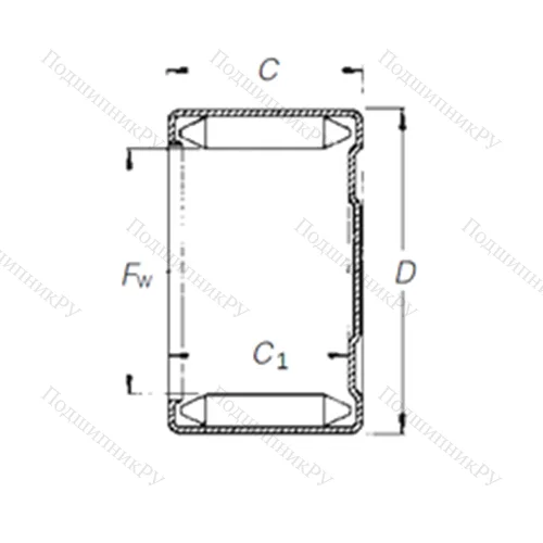Подшипник игольчатый радиальный DLF 22 16