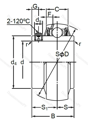Корпусный подшипник UC 211 (480211 ГОСТ) в Пензе