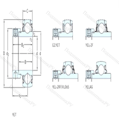 Подшипник шариковый радиальный E 2.YET 208-108