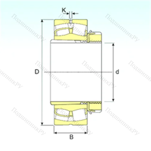 Подшипник роликовый радиальный самоцентрирующийся 22208 EKW 33+H 308 от производителя  ISB Подшипник роликовый радиальный самоцентрирующийся 22208 EKW 33+H 308 от производителя  ISB