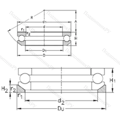 Подшипник шариковый упорный 53415- MP+U 415 от производителя  NKE