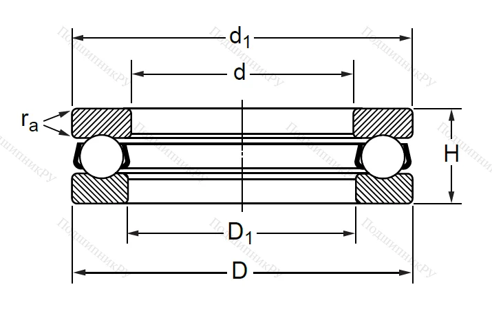 Упорный шариковый подшипник 8103 (51103) в Пензе