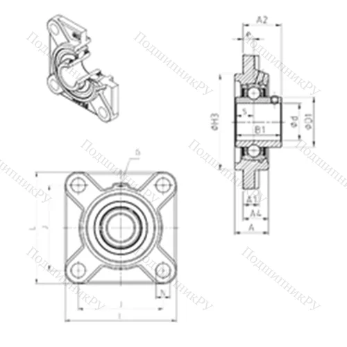 Подшипниковый узел шариковый радиальный UCFS 321