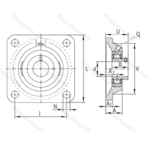 Подшипниковый узел шариковый радиальный PCJY 50-N