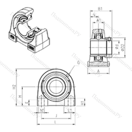 Подшипниковый узел шариковый радиальный EXPG 210