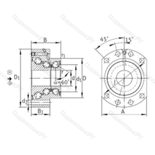 Подшипник шариковый упорно-радиальный DKLFA 30100-2RS