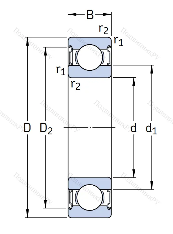 Высокотемпературный подшипник 6014 2Z/C 3 GJN