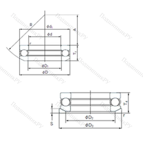Подшипник шариковый упорный 53272U