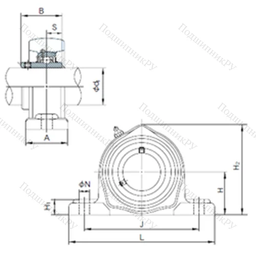 Подшипниковый узел шариковый радиальный UCPK 314
