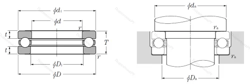 Упорный шариковый подшипник 51109 от производителя  NTN