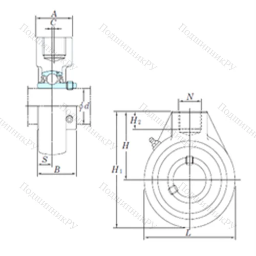 Подшипниковый узел шариковый радиальный UCHA 207-23