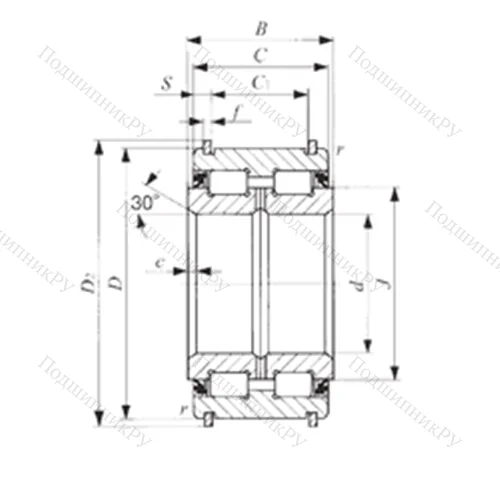 Подшипник роликовый радиальный NAS 5016UUNR