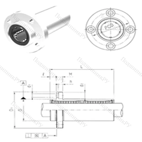 Подшипник шариковый линейный LMEFP 25L