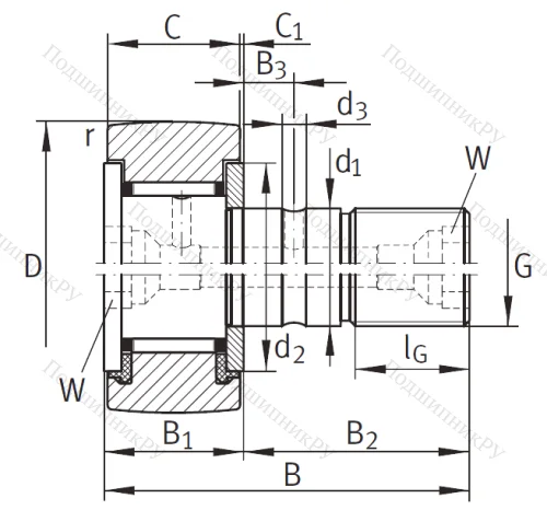 Подшипник KR 47 PP A от производителя  INA