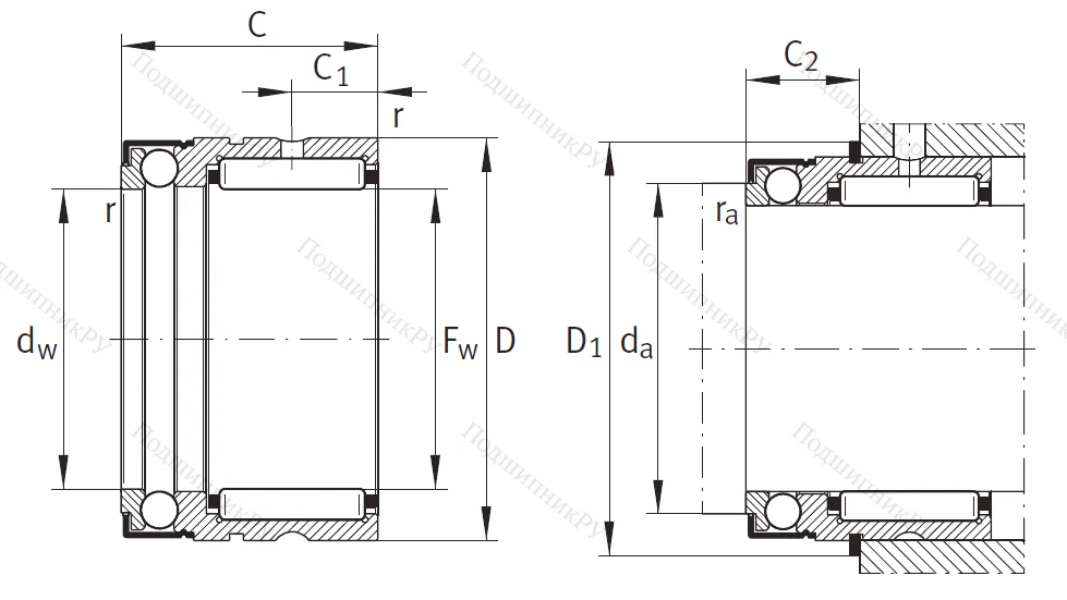 Комбинированный подшипник NX 12 Z XL
