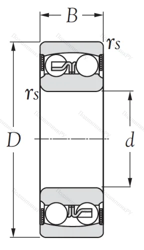 Двухрядный шариковый подшипник 2204 2RS от производителя  KSM