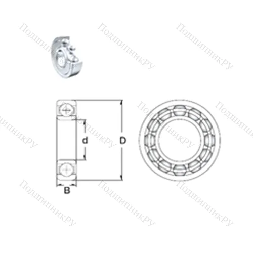 Подшипник шариковый радиальный 6304-2Z от производителя  ZEN