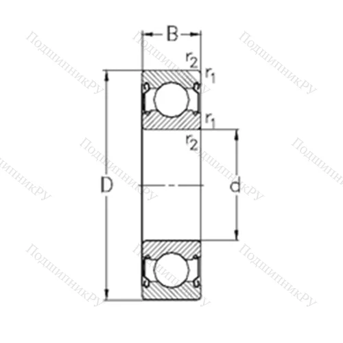Подшипник шариковый радиальный 6221-2Z