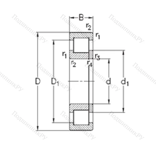 Подшипник роликовый радиальный NUP 2232-E-M 6