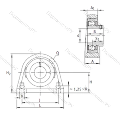 Подшипниковый узел шариковый радиальный PSHEY 30-N