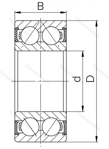 Радиально-упорный шариковый подшипник 3056213 2RS (3213 2RS) в Пензе