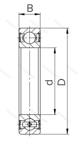 Шариковый однорядный подшипник 6-180307 С9 ГОСТ 520 в Пензе