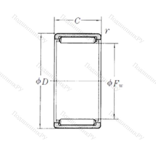 Подшипник игольчатый радиальный RLM 8510525-1