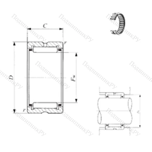 Подшипник игольчатый радиальный TAF 9011025