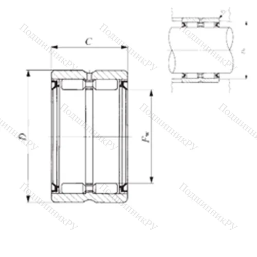 Подшипник игольчатый радиальный GBR 567232 UU