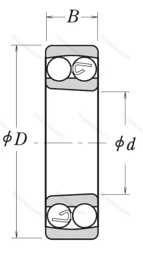 Двухрядный шариковый подшипник 2311 K от производителя  NSK