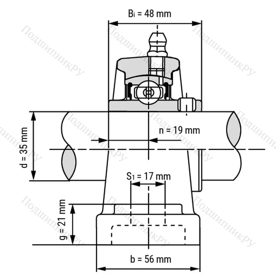 Подшипниковый узел UCP 307 - Вал: 35 мм
