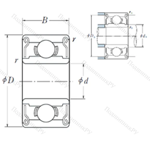 Подшипник шариковый радиальный MR 62ZZ