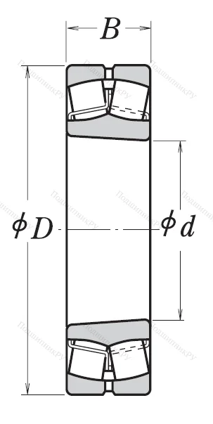 Сферический роликовый подшипник с конической посадкой на вал 22217 EAKE 4