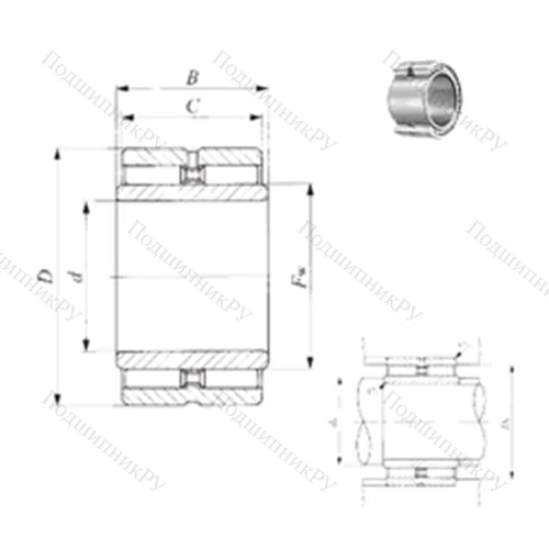 Подшипник игольчатый радиальный GBRI 264120