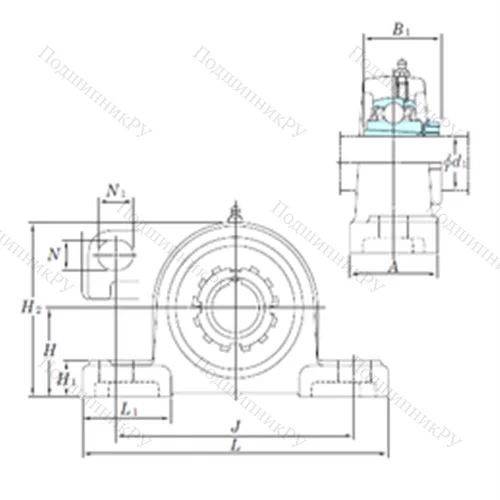 Подшипниковый узел шариковый радиальный UKP 311SC