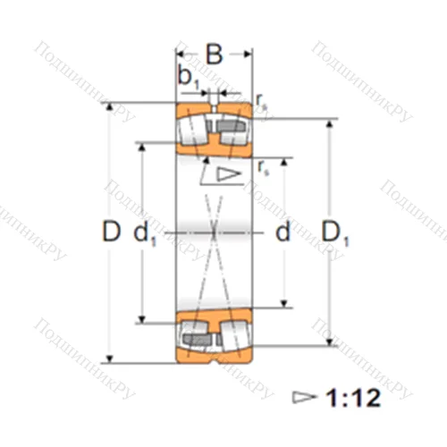 Подшипник роликовый радиальный самоцентрирующийся 22222K