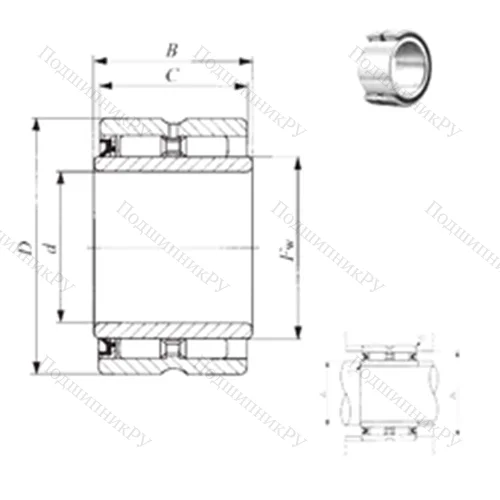 Подшипник игольчатый радиальный GBRI 183020 U