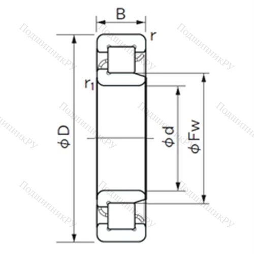 Подшипник роликовый радиальный NJ 330 E