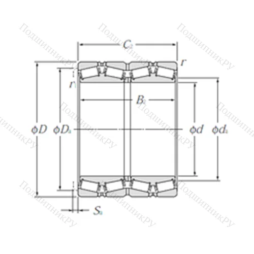 Подшипник роликовый радиально-упорный E-CRO-7901 от производителя  NTN