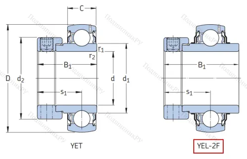 Корпусный подшипник YEL 204-2F в Пензе