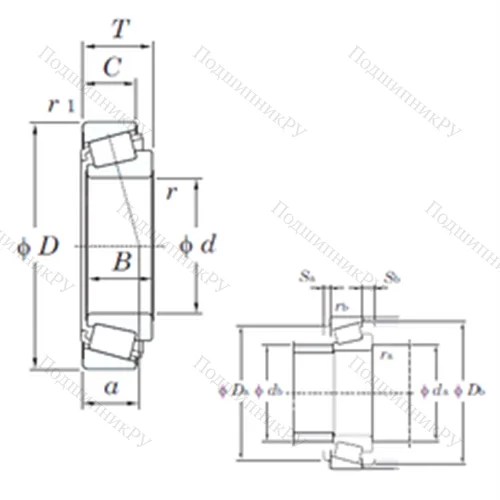 Подшипник роликовый радиально-упорный 322/22R от производителя  KOYO