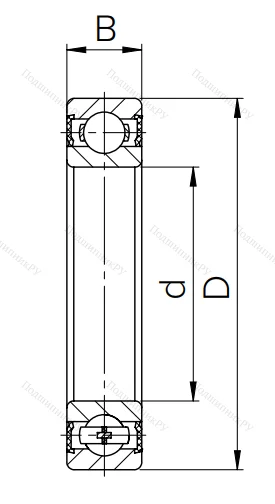 Шариковый однорядный подшипник 1000820 2RS (61820 2RS) в Пензе