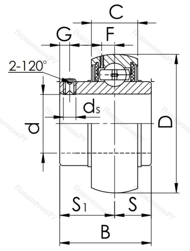 Корпусный подшипник UC 218 (480218 ГОСТ) в Пензе