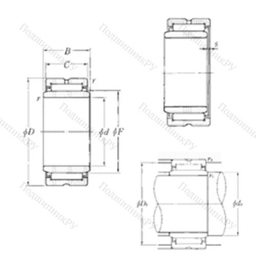 Подшипник игольчатый радиальный MR 8010436+MI-648036