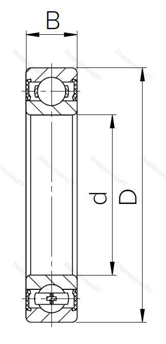 Шариковый однорядный подшипник 180111 T (6011 2RS) в Пензе
